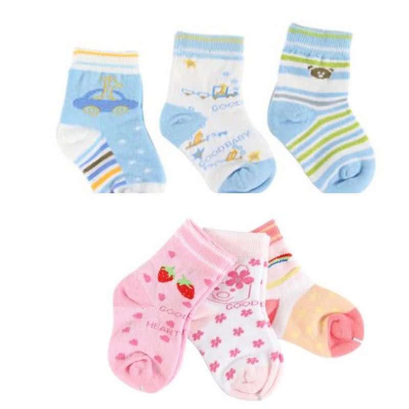 Goodbaby/好孩子宝宝/婴儿袜卡通短筒袜（三双入）1-3岁 3-4岁