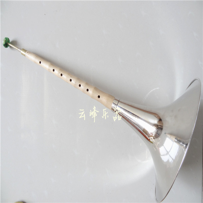 Zhaofeng Yanjing large down E-tune Suona instrument Cypress big down E-tune Suona instrument send whistle piece