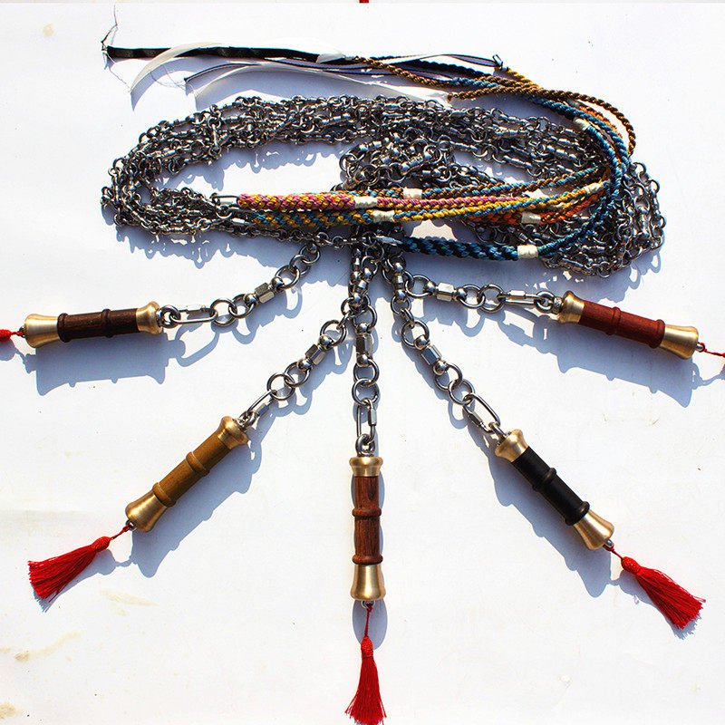 Adult fitness gyroscope whip stainless steel whip whip whip whip Kirin whip fitness whip sandalwood handle