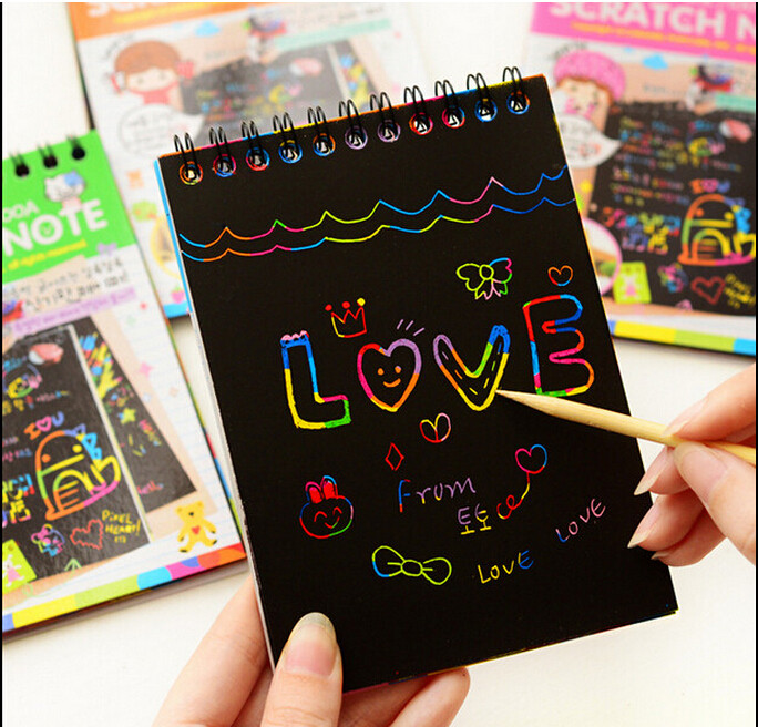 Korean stationery scraped graffiti This DIY homemade fun gift Surprise Coating Magic Ben Fashion Creativity