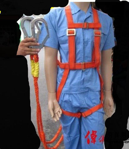 Buffer European-style full-body five-point aloft safety rope anti-fall double back double large hook outdoor safety belt