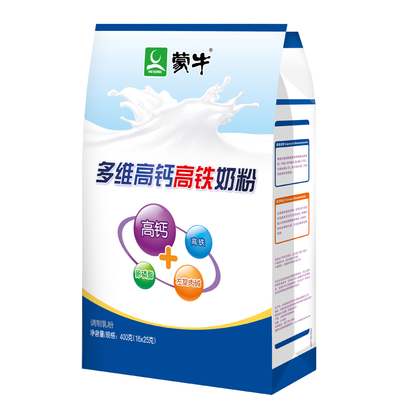 【天猫超市】蒙牛 成人奶粉 多维高钙高铁奶粉 400g/袋 高钙