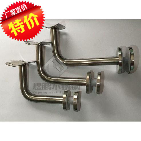 304 Seven-shaped glass tray Stair handrail bracket fixed glass frame Stainless steel wall bracket column accessories