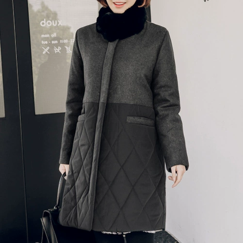 Quảng bá mùa đông 2017 mới dành cho nữ phiên bản Hàn Quốc của áo khoác len len dài giữa len dài, áo khoác len cộng với size mẹ - Trung bình và dài Coat