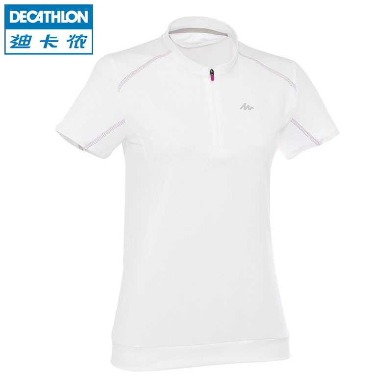 迪卡侬正品 户外运动短袖T恤 女 修身透气快干Polo衫 QUECHUA L1