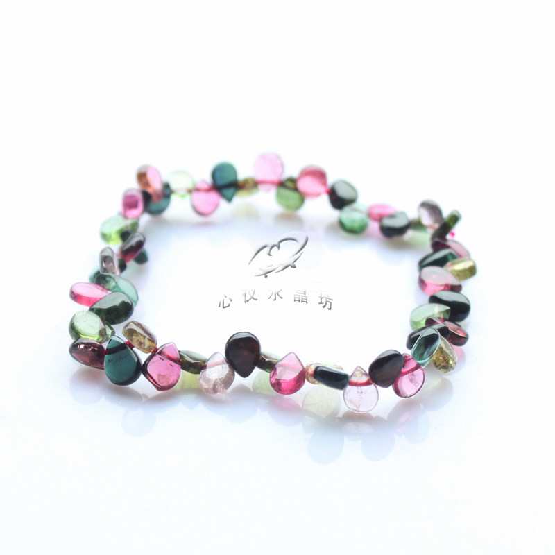 Crystal hand chisel* Tourmaline boutique* Tourmaline dripping heart-shaped hand chisel N multi-sapphire value model