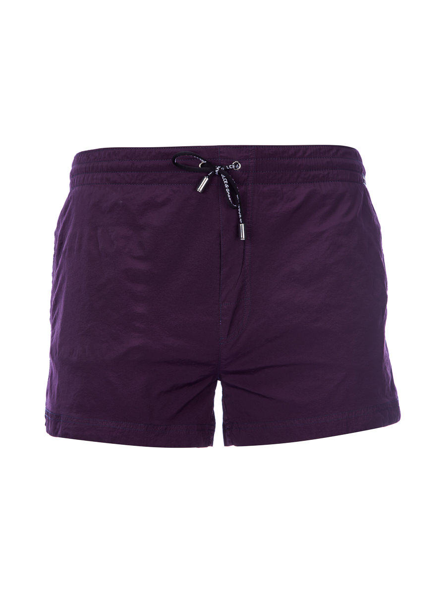 Dolce&Gabbana 紫色抽绳松紧腰短裤