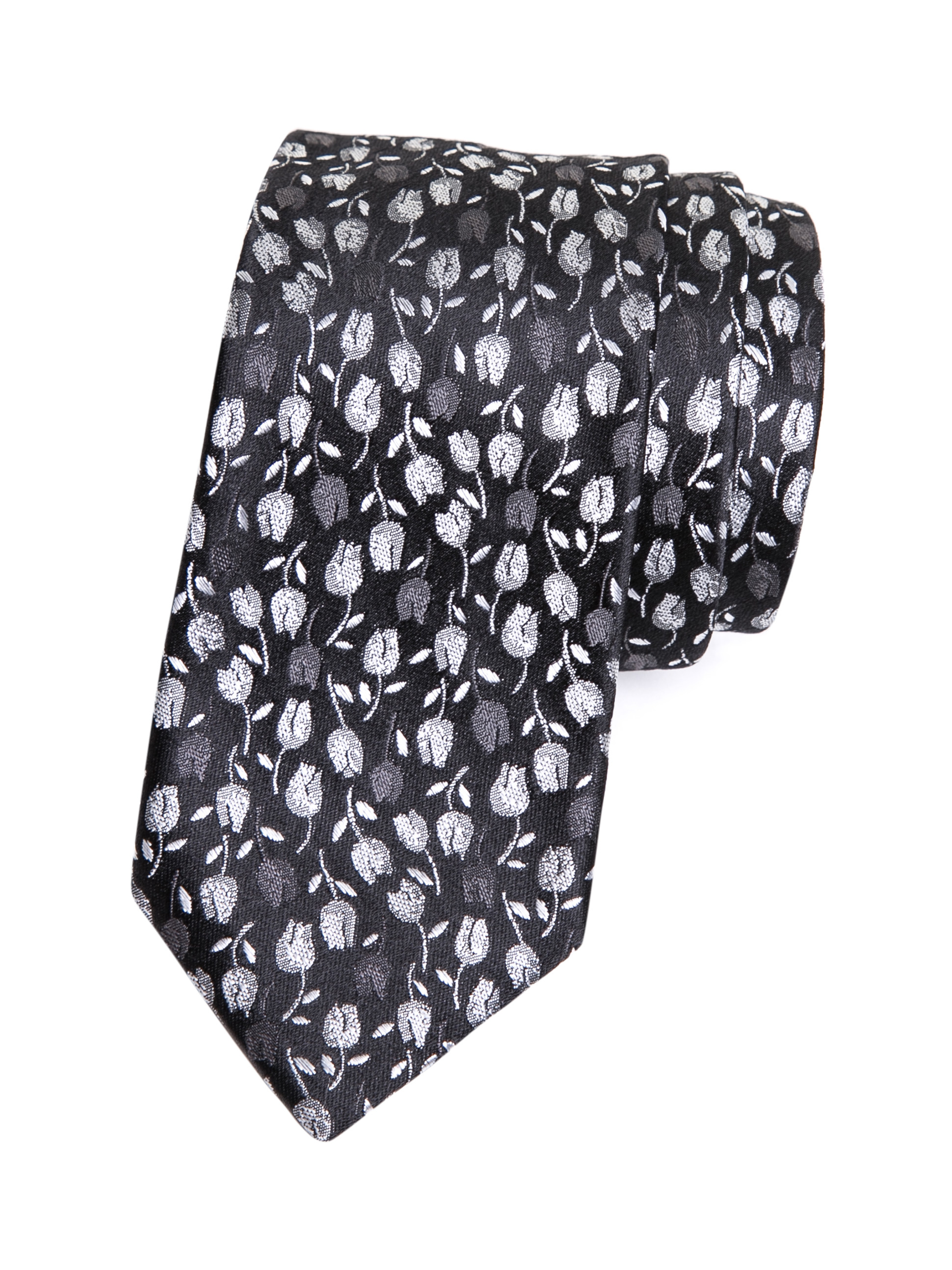 Dolce&Gabbana 黑色郁金香提花领带