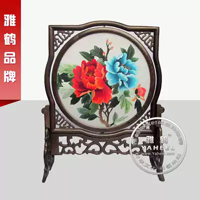 Double-sided embroidery pure hand embroidery peony embroidery peony embroidery boutique wedding gifts National style Hunan characteristics