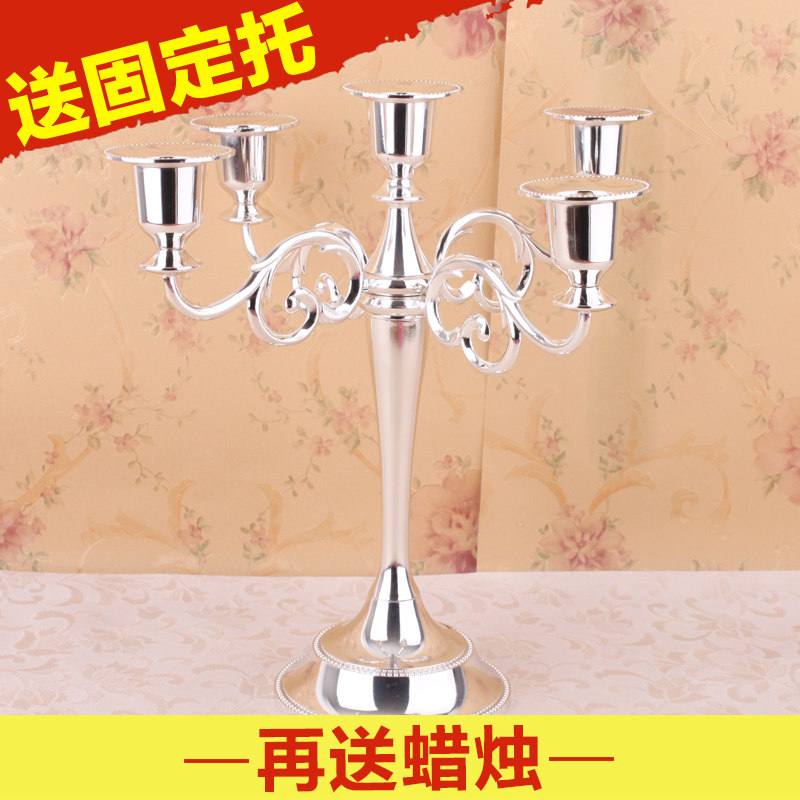 Five heads three heads European candlestick Wedding wedding props Hotel candlelight dinner Home decoration Club candlestick