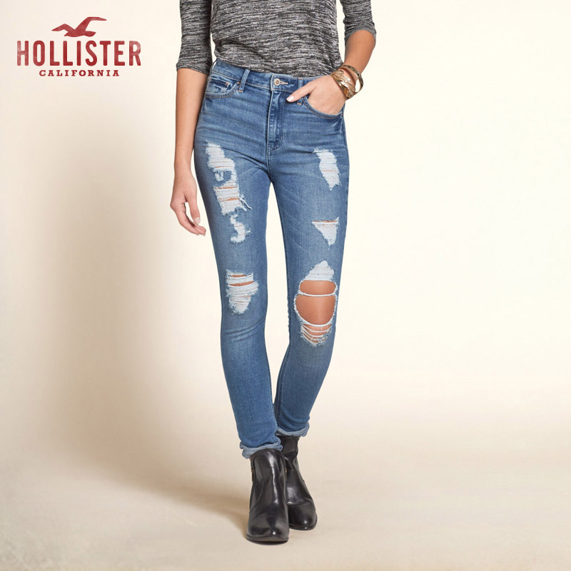 Hollister 高腰 Super Skinny 牛仔裤 女 92228