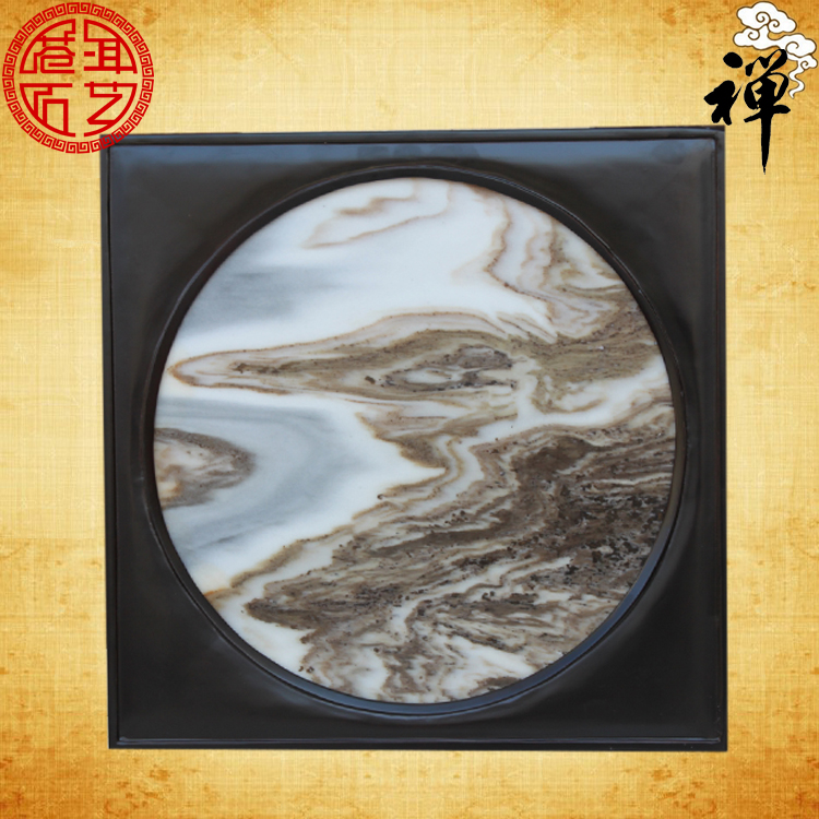 Natural marble painting waterscape map marble piece boutique hanging screen home office