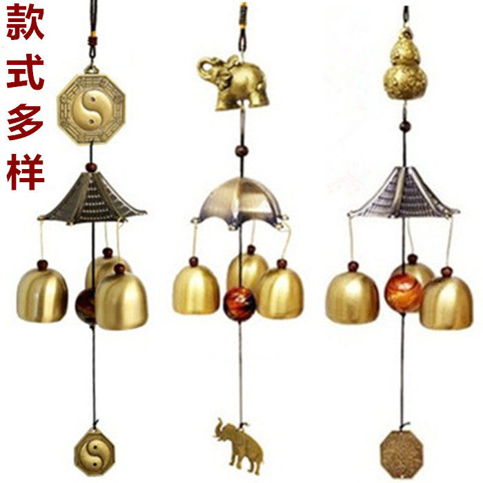 Metal wind chimes, pastoral wind chimes, pure copper bells, gossip, unicorn, dragon, tortoise, golden toad, gourd shop door bell ornaments
