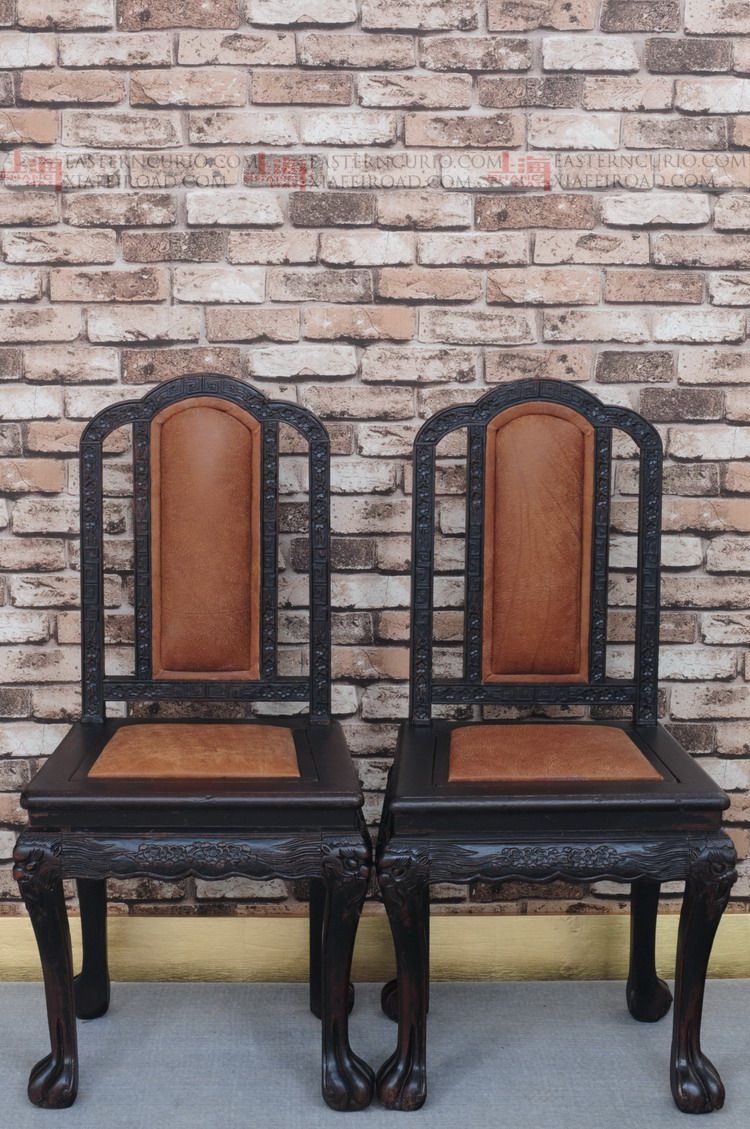Boutique clear teak carved dining chair Shanghai style western antique nostalgic old wooden furniture sofa VINTAGE