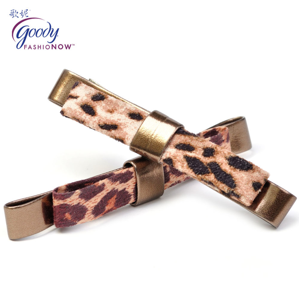 Goody/歌妮新款 美国发饰 发夹 优雅性感豹蝴蝶节发夹 边夹一字夹