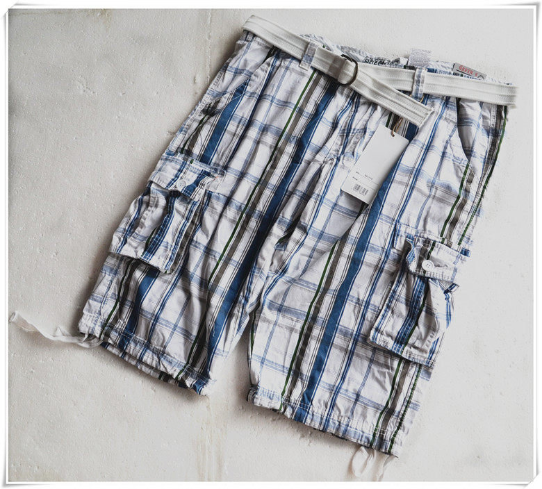 Foreign trade tail summer male casual multipocket pants outdoor loose belt five - pants special price