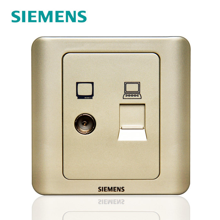 Siemens Switch Switch Panel Siemens Switch Socket Vision Series Gold Brown TV Computer Socket panel