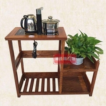 Rosewood small tea cart mobile coffee table Solid wood tea rack boiling water rack Chicken wing wood tea table Kung Fu tea mahogany furniture