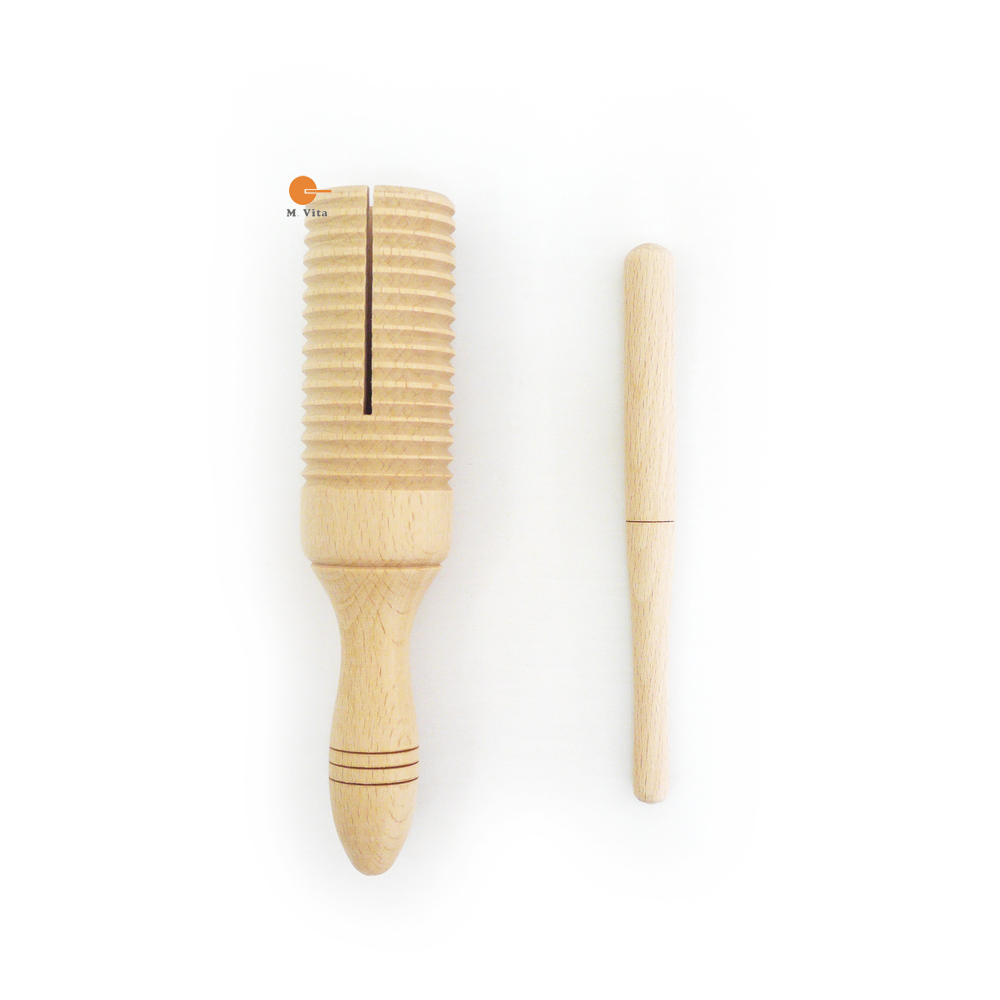 Mont's teaching aids Montausto Montessori Orff children instrument beech wood logs without lacquer frogs