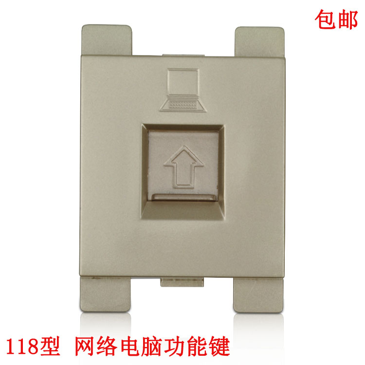 Type 118 Socket Module Champagne Golden Broadband Internet Computer Function Keys Free Combination