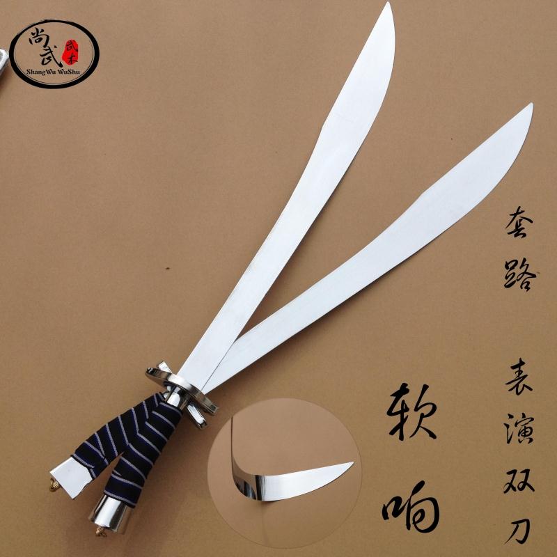 Double Knife Performance Double Knife Tai Chi Martial Arts Double Knife Stainless Steel Double Knife Soft Double Knife Children Double Knife Morning Practice Acting Soft Knife