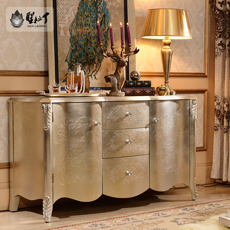 St. Latin neoclassical European-style Xuan Guan Cabinet Partition Counter Living Room Door Hall Cabinet Solid Wood Decorative Cabinet Upscale Shoe Cabinet 