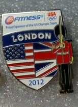 London 2012 Olympic Games Badge US Olympic Committee NOC Sponsor FITNESS Badge London Soldier Badge