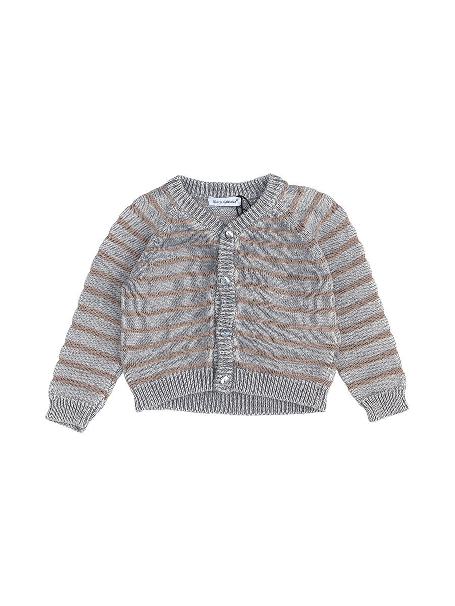 Dolce&Gabbana 灰色横条纹针织开衫
