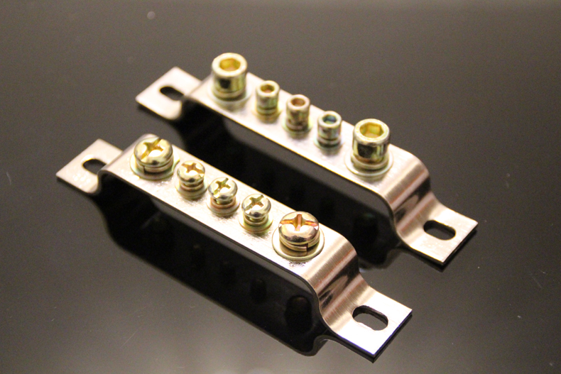 Brass nickel-plated ground row copper row bridge-type ground row terminal five zero ground row 5 holes 2*20