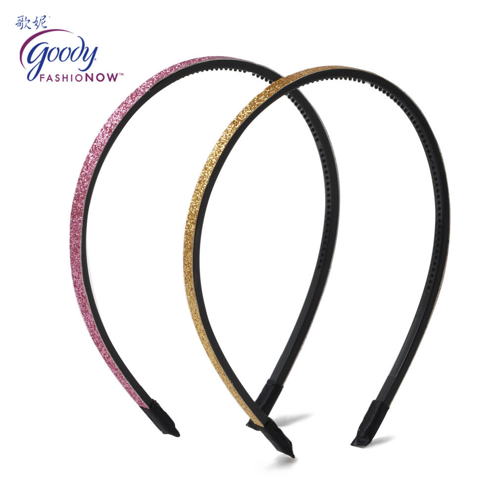 新品 美国Goody/歌妮发饰 头饰发箍头箍 欧美款闪亮金粉防滑齿2个