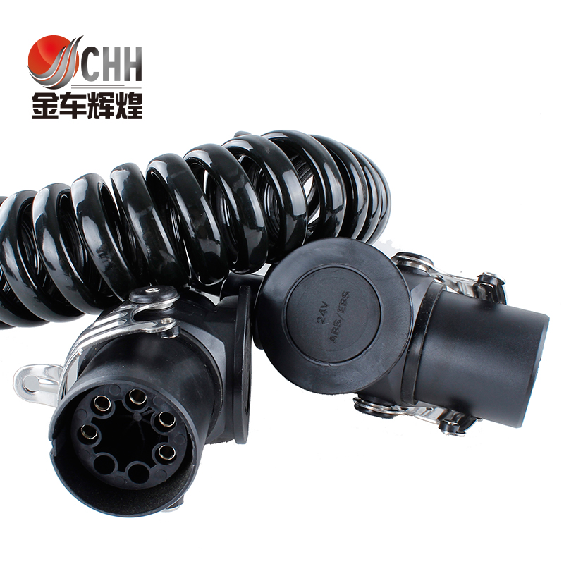 Trailer wire ABS semi-trailer cart seven-core wire helix seven-hole trailer cable plug socket