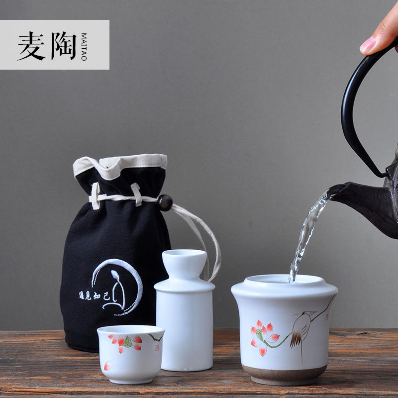 MaiTao ipads China two temperature wine pot three - piece ceramic wine warm wine pot hot hot wine liquor cup