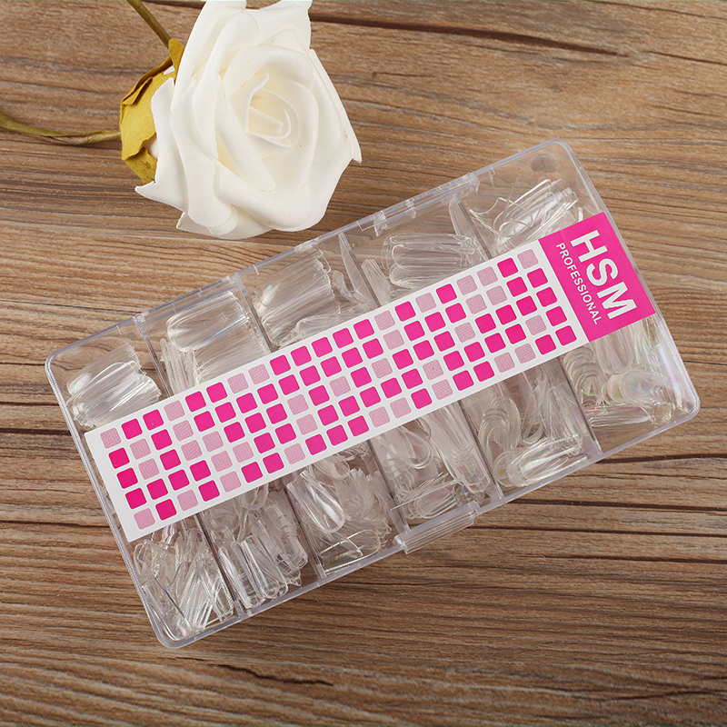 Korean Glitter Boxed Nail Tips Transparent Half-Adhesive Full-Adhesive Nail Tips Fake Nails Seamless 550 Pieces Korean Glitter Boxed Nail Tips Transparent Half-Adhesive Full-Adhesive Nail Tips Fake Nails Seamless 550 Pieces