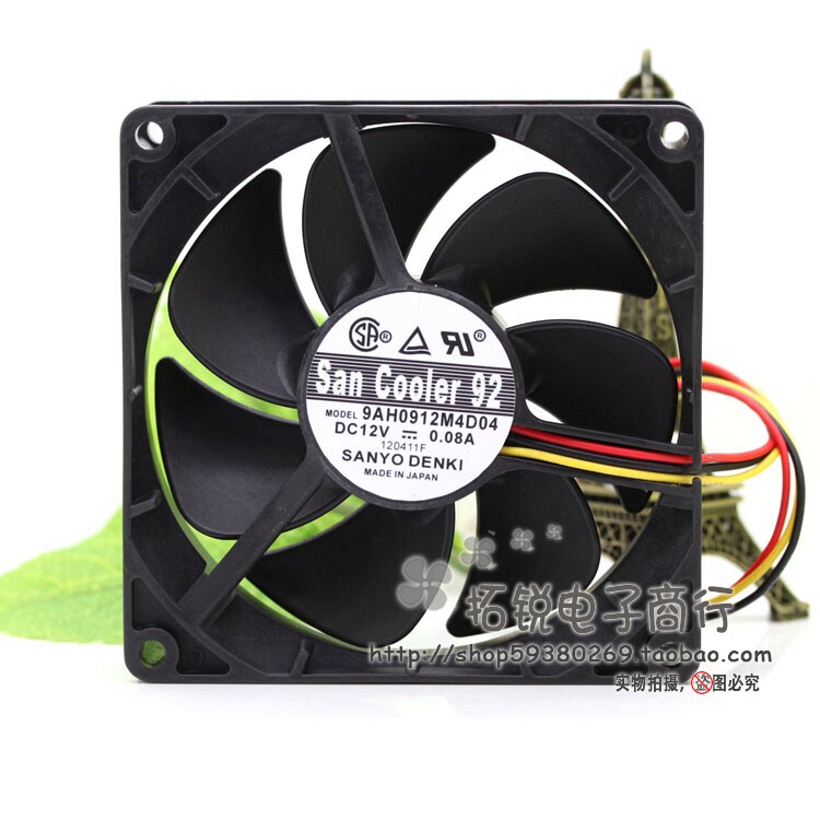 Original Sanyo SANYO 9AH0912M4D04 9025 9CM 12V 0 08A mute cooling fan