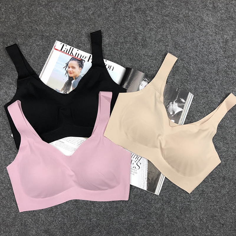 Japanese champs No marks 6098 vests Sports bra cover Deep V No steel ring Large size comfort Sleep lingerie