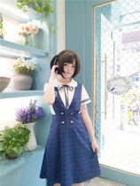  (To Alice)J42318 Original excellent student uniform V-neck plaid strap skirt