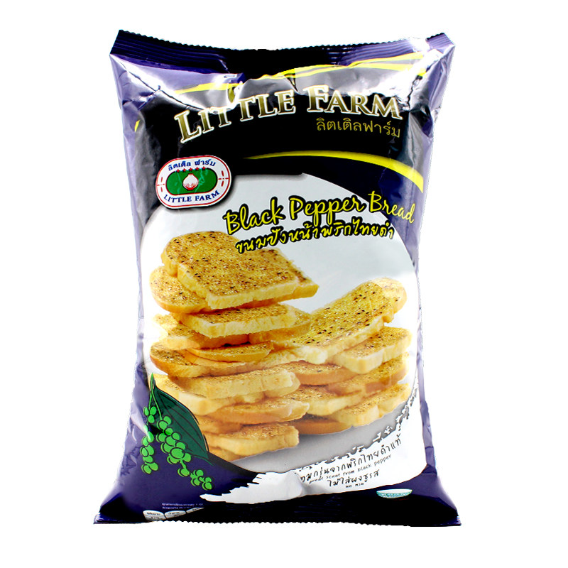 【天猫超市】泰国进口小农庄黑胡椒味面包干100g零食饼干○