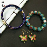 Cloisonne vòng tay bông tai thủ công mỹ nghệ truyền thống Trung Quốc đặc trưng quà tặng ở nước ngoài để gửi cho người nước ngoài đồ trang sức cổ - Vòng đeo tay Cuff