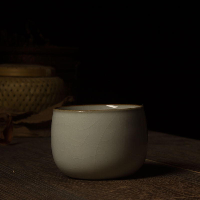 Leaf Catali Handmade Cup Green porcelain tasting cup Gongfu tea Tea Ceramic Small Cups Tea Brews Thin Tire Thick Glazed High-end Tea Cup Master Cup 