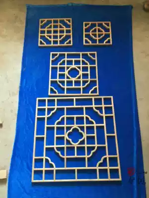 Dongyang wood carving hanging ceiling partition solid wood flower grid TV background Chinese antique doors and windows corner flower square flower window