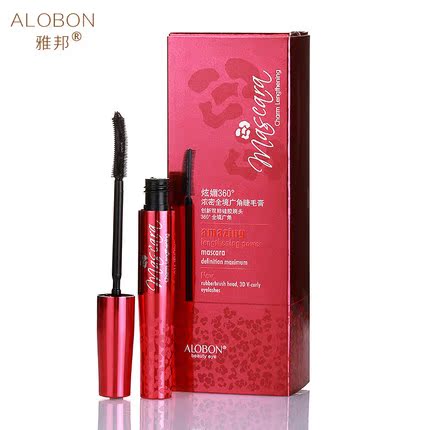 AloBon/雅邦炫媚360°浓密全境广角睫毛膏防水防汗硅胶软刷头韩妆