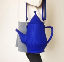 Russian Teapo hand for personality Purple Porcelain Pot Bag Deep Blue Felt Bag Wool Single Shoulder Bag Inclined Satchel Bag