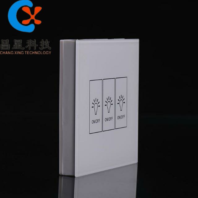 Type 86 three-way random stick remote control switch glass panel free stick with single-way control board receiver