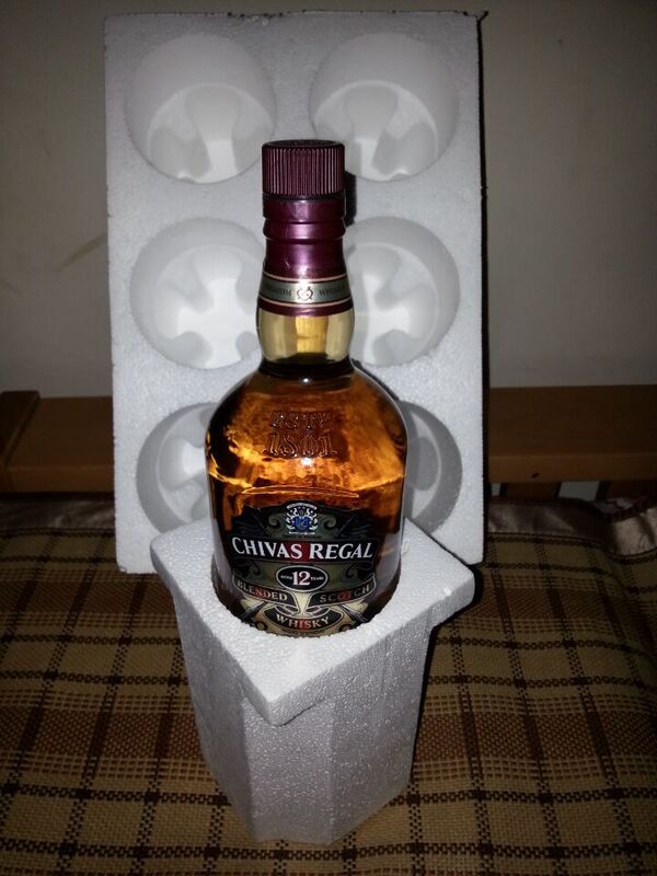 Single Bottle of Chivas Regal Foam Packaging Box, Shockproof Box for Express Delivery, One Bottle of Foreign Liquor, 12 Scotch Whiskey Xo