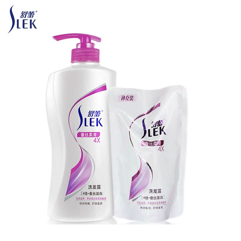 舒蕾蚕丝柔滑洗发露洗发水800ml+袋装400ml套装真丝般垂顺柔滑