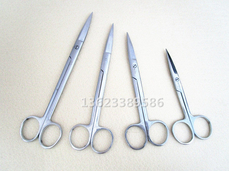 Zhangjiagang stainless steel medical scissors ophthalmic scissors tissue scissors straight elbow round head practice surgical scissors