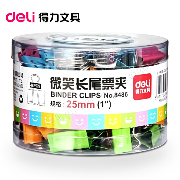 Strong 4# long tail clamp 8486 Creative cute smile ticket Clip Clip 48 Only 25mm