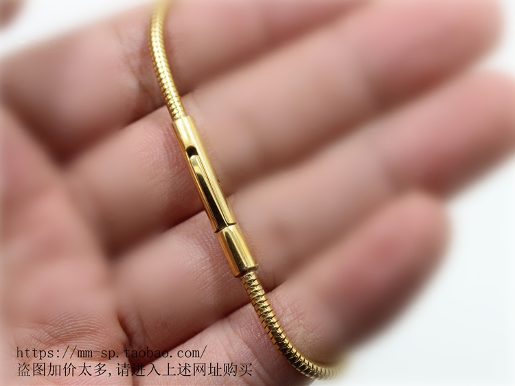 2.5mm Thin Snake Bone Chain Basic Chain Steel Wire Rope Bracelet Compatible with 3D Hard Gold Snake Chain Korean Style Personalized Necklace