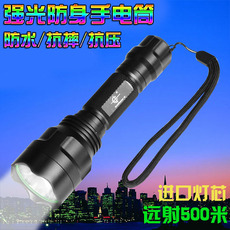 Ручной фонарик 高亮c8强光手电筒 进口led远射王可充电家用户外野营探照灯骑行 Gold Hunter