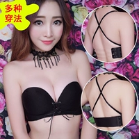 Áo quây màu đen tụ tập chống trượt gợi cảm trên các hỗ trợ mà không có vành làm đẹp trở lại cô gái đồ lót vô hình nhận được mùa hè sữa áo lót thể thao 